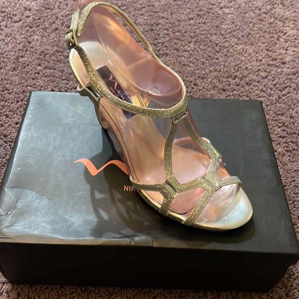 Nina Silver Sparkly Heels